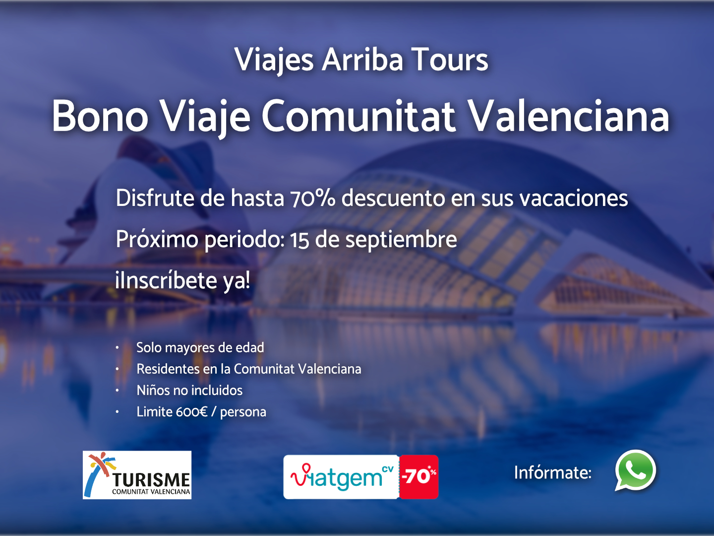 ¡Bono Viaje Valencia ofrece hasta 70% descuento!